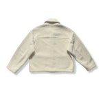 Achterkant van pre-loved Uniqlo teddy overshirt in ecru, maat L, duurzaam gekozen item van Wildfellow